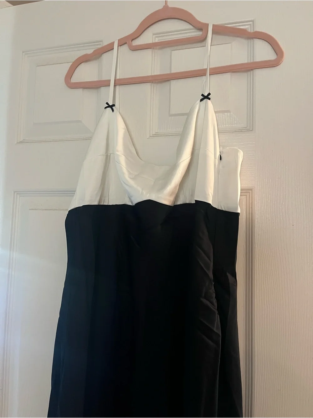 A&F Julia Slip Contrast Bodice Maxi Dress - Black & White